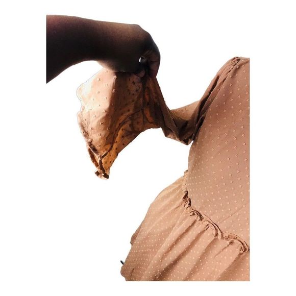 1466 Andree Women's sz 2X Brown Nude Textured Sheath Dress Knee Length - Picture 3 of 9